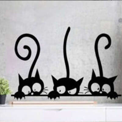 

Three Cat Removable Wall Sticker Tattoo Kids Nursery Baby Room Cartoon Decals Home Decorative Wallpaper