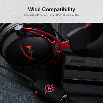 

Kingston HyperX AMP USB Sound Card virtual 71 Surround Sound Built-in DPS Sound Card with 35mm Plug for HeadsetHX-USCCAMSS-BK