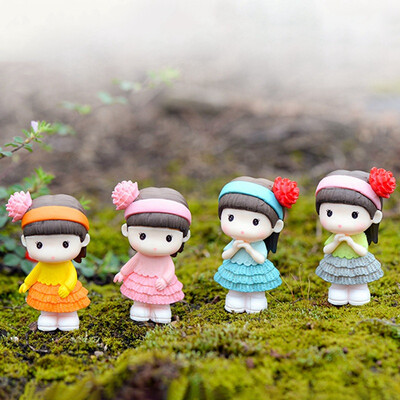 

Cute Next Door Girl 4PCS FigurinesHousehold Resin Decoration Crafts Small Table Decoration