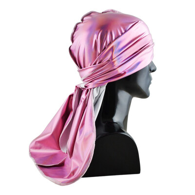 

Unisex Women Men Silky Durags Long Tail Satin Turban Hijab Cap Pirate Hat For Hair Accessories