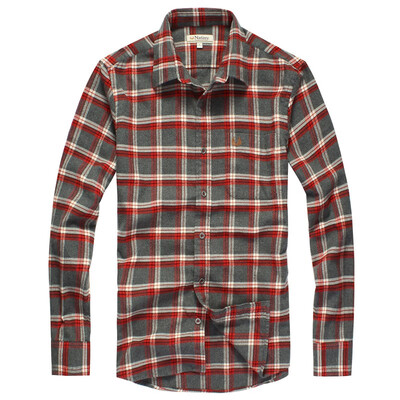 

NATINY mens pure cotton ground plaid long-sleeved shirtNA125148