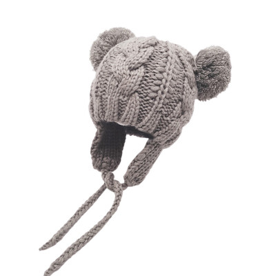 

Toddler Baby Hat 3M-36M Winter Newborn Cute Warm Kids Girls Boys Baby Hats Knitted Wool Caps With Ball