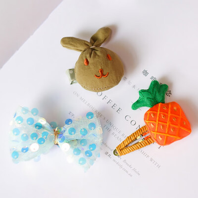 

Baby Girls Hair Clips Cute Cartoon Bow Strawberry Design Hair Pin Set Toddler Children Hairpin Princess Hair Accessories