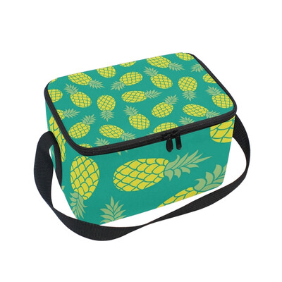 

ALAZA Lunch Box Insulated Lunch Bag Large Cooler Pineapple Vector Background Tote Bag
