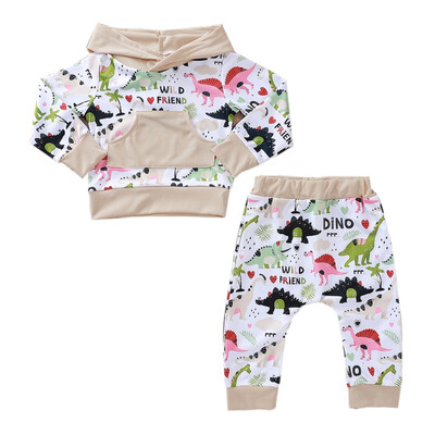 

Baby Clothes Autumn Long Sleeve Flower Print Hoodie Sweatshirt TopsPants Trouser Costume Set Baby Girls Boys Clothes Set