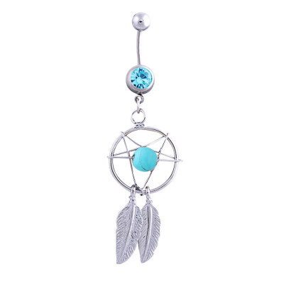 

Gem Dream Catcher Navel Dangle Belly Barbell Button Bar Ring Belly Body Art