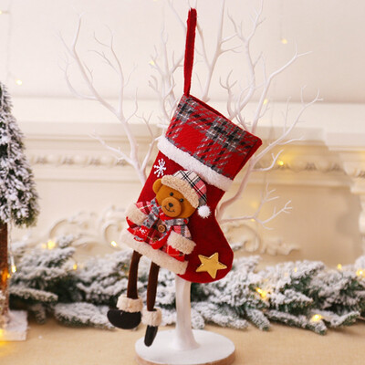 

Check Buffalo Plaid Christmas Stocking Gift Bag Holder Xmas Tree Ornaments Decor