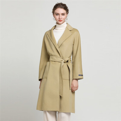 

Handmade double-faced coat Korean version of self-cultivation cashmere coat womens long woolen coat