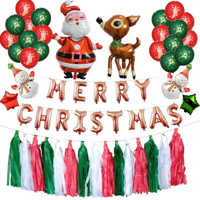 

Gobestart Merry Christmas Balloons Set Santa Claus Merry Christmas Party Decorations