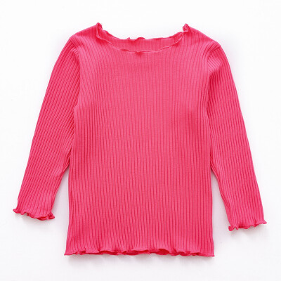 

Autumn Baby Girls Clothes Long Sleeve Solid T-shirt Kids Tops Cotton T-shirts Casual Blouse Spring