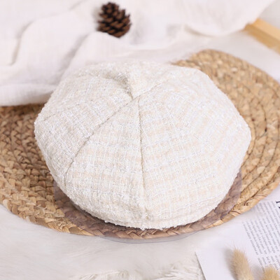 

Children Baby Hats for Girl Fashion Classic Retro Style Plaid Autumn Berets Hat