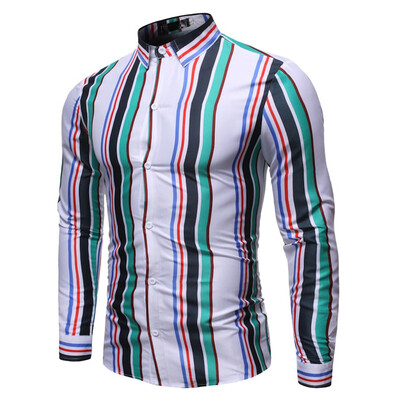 

Tailored Mens Casual Button Turn-Down Collar Slim Fit Long Sleeve Top Shirt Blouse