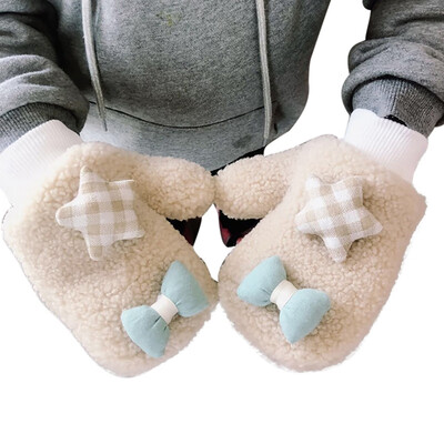 

Toddler Baby Gloves Thicken Girls Boys Full Finger Winter Warmer Knitted Mittens Bowknot Cute Gloves