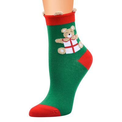 

1Pair Womens Socks Warm Christmas Cotton Socks Cosy Female Cute Snowman Socks