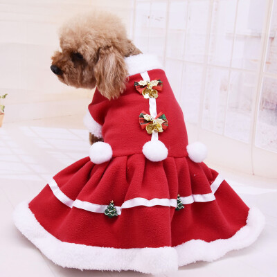 

Gobestart Pet Dog Dress Solid Color Christmas Coat Sweatshirt Vest Pets Cat Warm