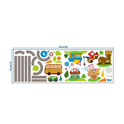 

Cartoon Cars Highway Track Wall Stickers For Kids Rooms Childrens Play Room Bedroom Decor Creative removable Wall Art Decals