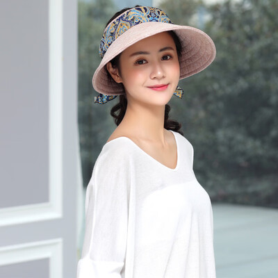 

New Korean version of the empty top hat sackcloth breathable folding summer sunshade cap tourist beach cap