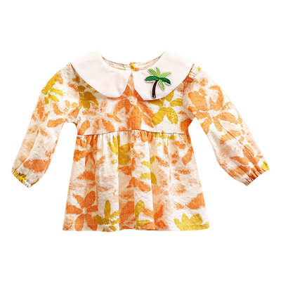 

New Autumn Casual Baby Girls Leaves Print Long Sleeve Dress Kids Toddler Pageant Dresses