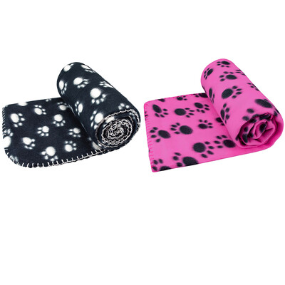 

100 x 70cm Paw Print Dog Fleece Sleep Blanket Pet Warm Nest Cushion Cat Puppy Beds Mat