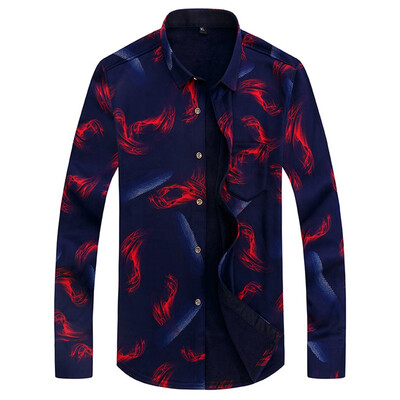 

Tailored Fashion Mens Casual Print Pliad Slim Long Sleeve Shirt Blouse Tops