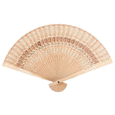 

Hollow Wooden Carved Folding Bamboo Hand Fan Craft Fan Dance Fan Gift For Women Girls