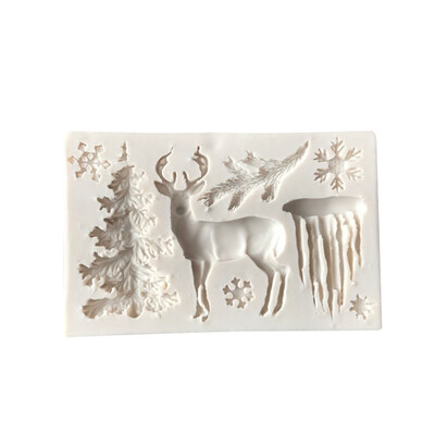 

Gobestart Silicone Mold ElkGlacierChristmas Tree Candy Pastry Biscuits Mould Cake Baking