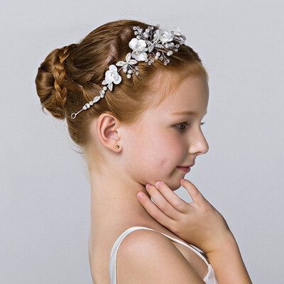 

Baby Girl Hairband Headdress Wedding Baby Kids Wedding Bridesmaid Bridal Tiara Pearl Hair Band Hair Accessories