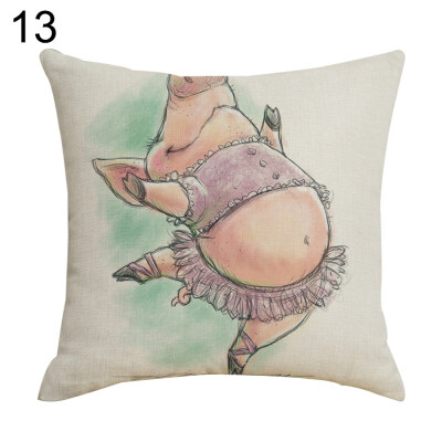 

New Year Mascot Pig Pillow Case Cushion Cover Sofa Bed Car Cafe Office Decor