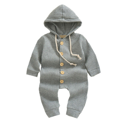 

Autumn & Winter Newborn Infant Baby Clothes Long Sleeve Hooded Jumpsuit Solid Color Kids Bodysuits Winter clothes