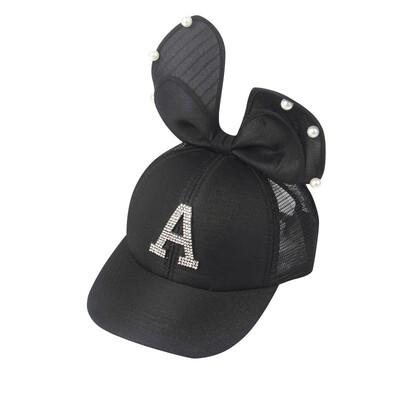 

New Girls Children Sequins Letter Print Caps Hats Child Adjustable Sun Protection Casual Bowknot Design Visors