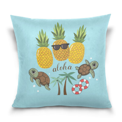 

ALAZA 16 X 16 inch Pillow Case Decorative Cushion Cover Pineapple With Tortoise Pattern Pillowcase