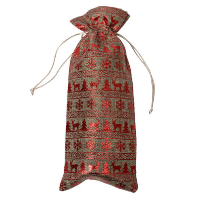 

Cute Linen Wine Bottle Bag Champagne Bottle Covers Package Bag Pouches