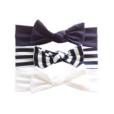 

6 Types Hot Sale 3PCS Baby Girls Hair Accessories Infant Kids Bow-knot Stripe Headband Newborn Newly Fashion Hair Suits