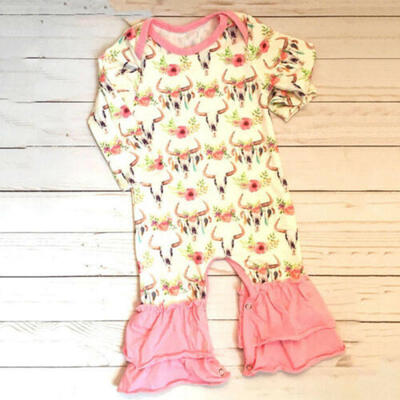 

US Christmas Newborn Infant Baby Girl Deer Ruffle Romper Jumpsuit Outfit Clothes