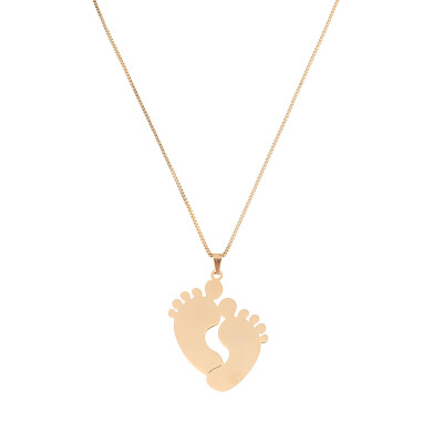 

New Fashion Baby Feet Necklace Stainless Steel Glossy Ankle Necklace For Child Jewelry