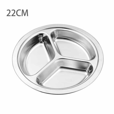 

Stainless Steel 3 Sections Round Divided Dish Dia 222426cm Snack Dinner Plate
