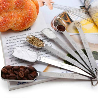 

6Pcs Stainless Steel Scale Measuring Square Seasoning Spoon Scoop Baking Tools