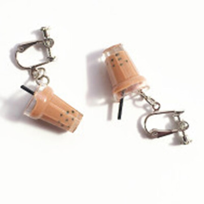 

Creative Unique Bubble Tea Drop Earrings Resin Milk Tea Drink Earring For Girl