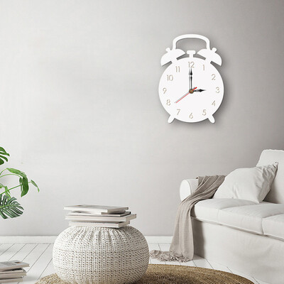 

Gobestart Nordic Alarm Clock Style Wall Clock Silent Wooden Clock for Home Living Room