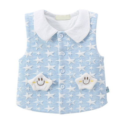

Spring Autumn Children Kids Vest 6M-3Y Cotton Soft Comfortable Turndown Collar Thin Unisex Baby Vest Outerwear 6 Colors