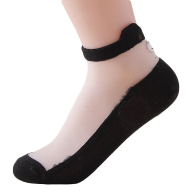 

Stylish New Cute Ultrathin Transparent Beautiful Crystal Lace Elastic Short Socks