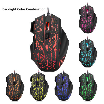 

J10 Keyboard Mouse Combo Colorful Adjustable LED Color Backlit Ergonomic Gaming Keyboard with Mouse Set for Gaming Fans Russian V