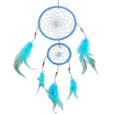 

Toponeto Handmade Lace Dream Catcher Feather Bead Hanging Decoration Ornament Gift