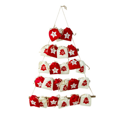 

Merry Christmas Xmas Countdown Calendar With Storage Bag Decorations Hanging Pendant Decorations