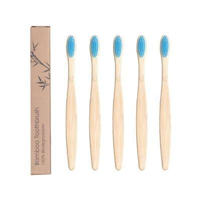 

5Pcs Wooden Toothbrush Eco-Friendly Bamboo Soft Fibre Toothbrush Biodegradable Teeth Brush Solid Bamboo Handle Toothbrush