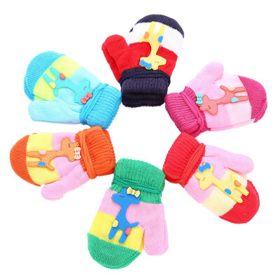 

Baby Mittens Colorful Cartoon Knit Warm Soft Cute Kids Gloves For Boys Girls