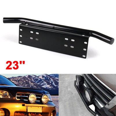 

Car Bull Bar Front Bumper License Plate Mount Bracket LED Light Holder Universal
