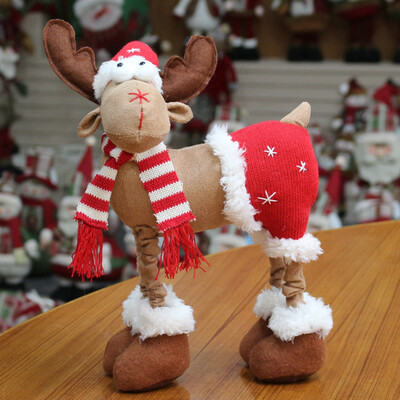 

Tailored Handmade Christmas Plush Rustic Plaid Moose Stuffed Animal Gift Home Ornaments