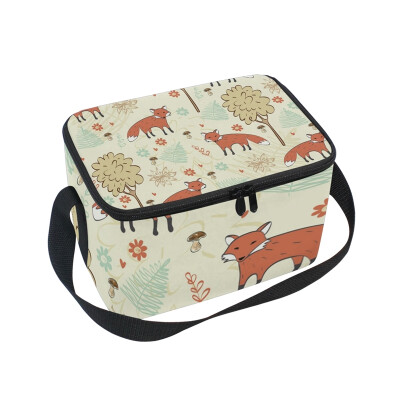 

ALAZA Lunch Box Insulated Fox And Tree Lunch Bag Large Cooler Tote Bag for Men Women