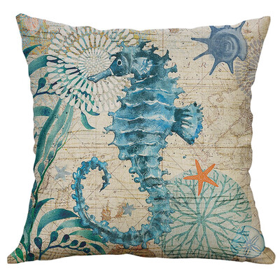 

〖Follure〗Marine Life Coral Sea Turtle Seahorse Whale Octopus Cushion Cover Pillow Cover